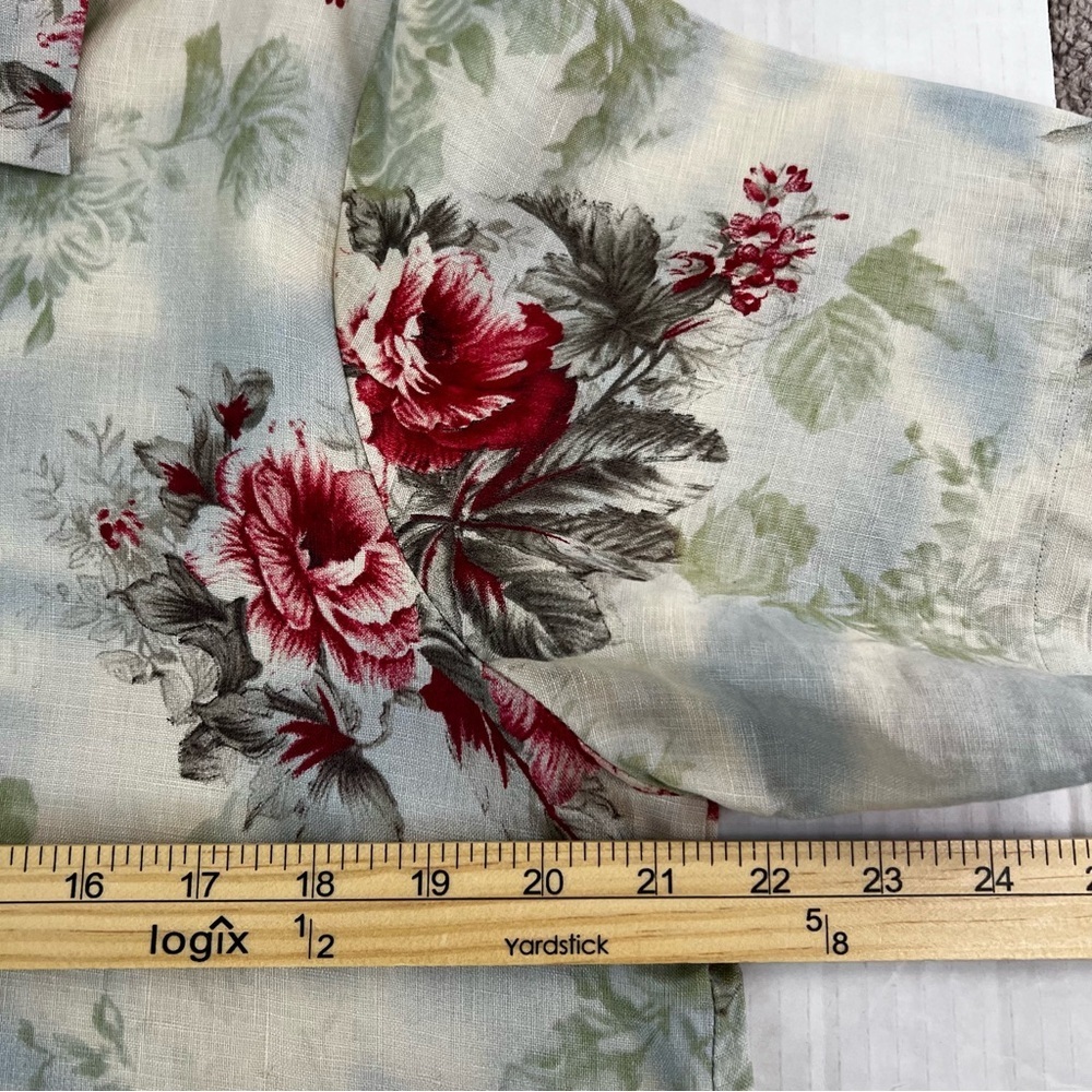 Vintage David Dart 100% Linen Floral Tropical Resortwear Pant Set Large - Picture 12 of 16
